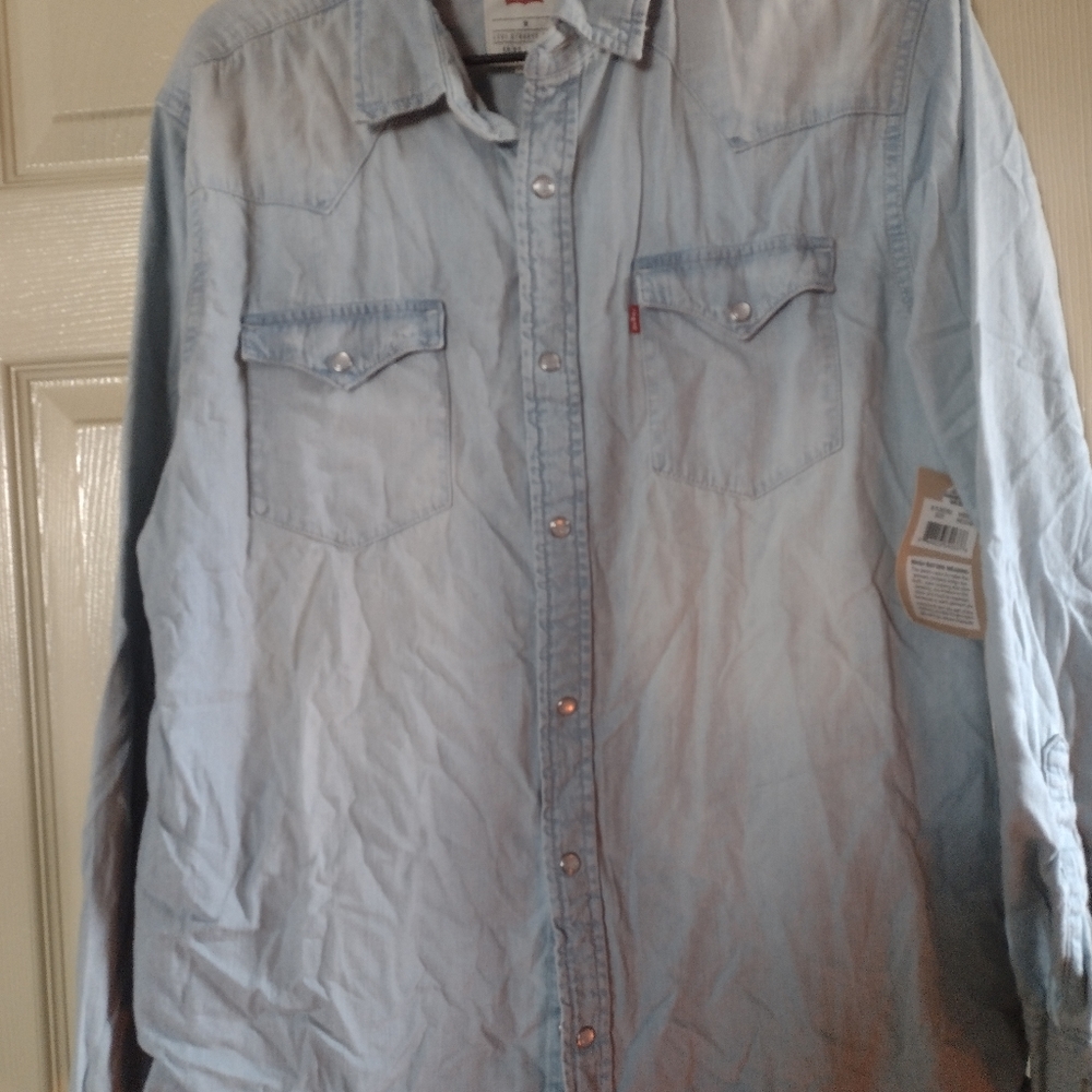 MEN'S LEVI'S PEARL SNAP LIGHT DENIM LS SHIRT